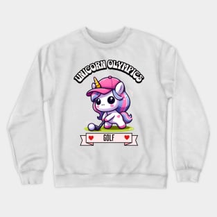 Golf Unicorn Olympics 🏌🏼‍♀️🦄 -  Tee Up Cuteness! Crewneck Sweatshirt